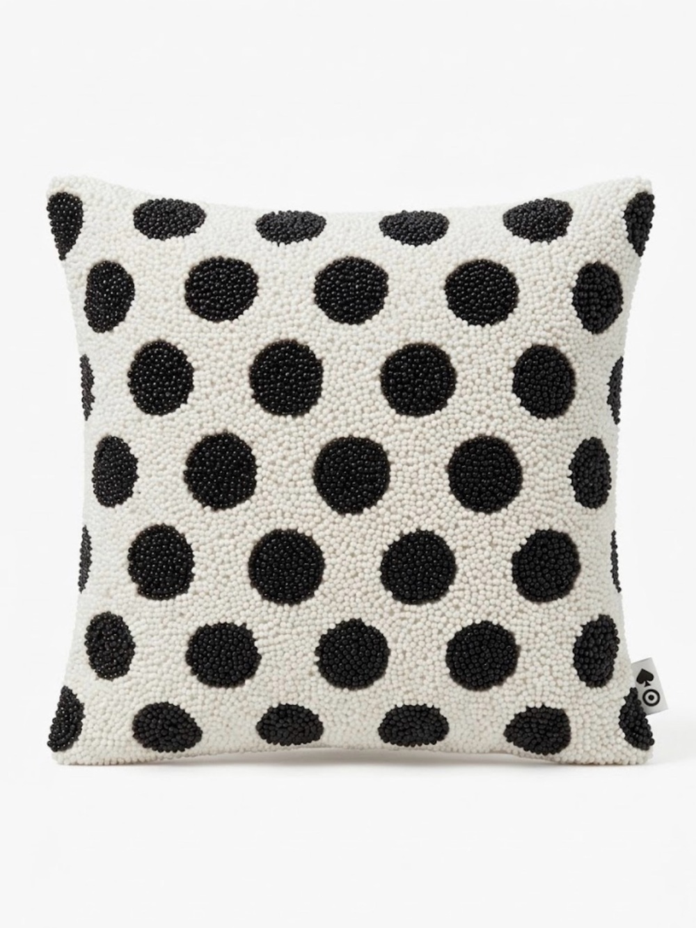 Kate Spade x Target Beaded Polka Dot Throw Pillow Black Cream 12x12